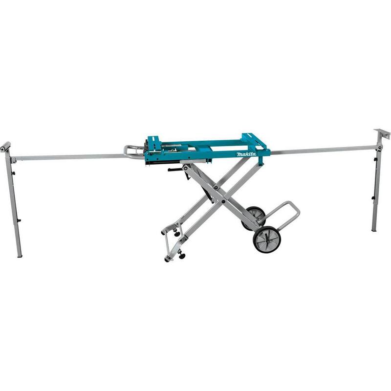Sierra ingleteadora compuesta deslizante de bisel doble sin escobillas de 10 pulgadas Makita 18V X2 LXT (36V) Kit de  sierra de inglete y soporte portátil para sierra de inglete XSL06PT-WST05 (5.0 Ah)