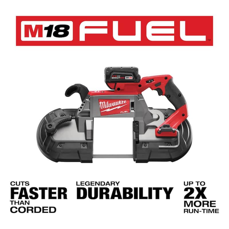 Sierra de banda inalámbrica sin escobillas Milwaukee M18 FUEL de 18V con baterías de iones de litio de 6.0Ah - 2729-22-48-11-1862
