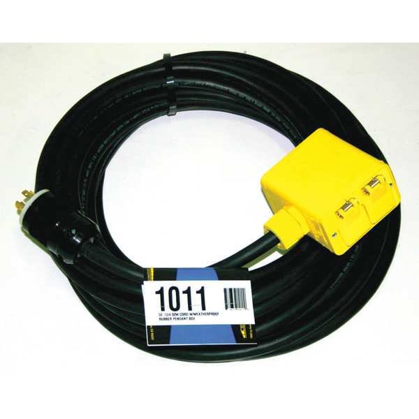 Southwire Extension Cord, 50ft, 12/4, 20A, SOW, Black - 1011