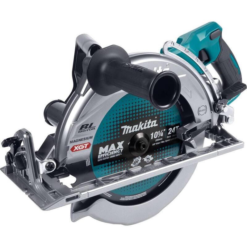 Sierra circular inalámbrica Makita 40V Max XGT sin escobillas de mango trasero de 10-1/4 pulgadas, compatible con AWS (4.0Ah) con batería 40V Max XGT 4.0Ah - GSR02M1-BL4040.