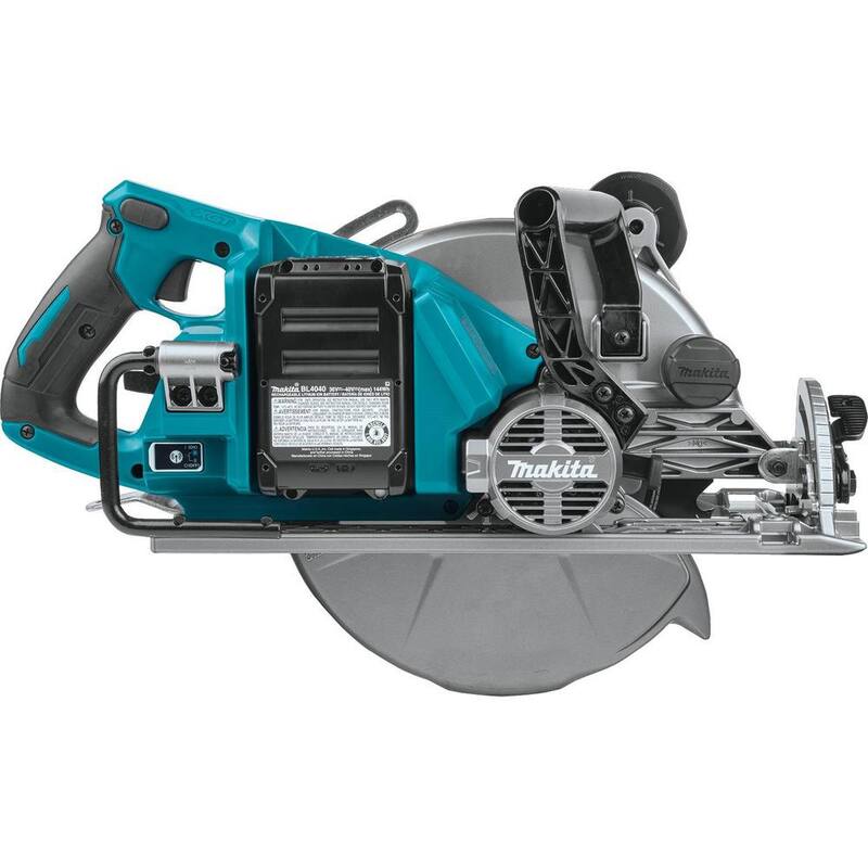 Sierra circular inalámbrica Makita 40V Max XGT sin escobillas de mango trasero de 10-1/4 pulgadas, compatible con AWS (4.0Ah) con batería 40V Max XGT 4.0Ah - GSR02M1-BL4040.