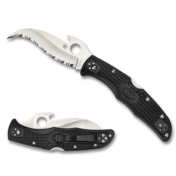 Spyderco 2024 Spyderco Matriarch 2 Lightweight Black Emerson Opener Serrated - SPY-C12SBK2W