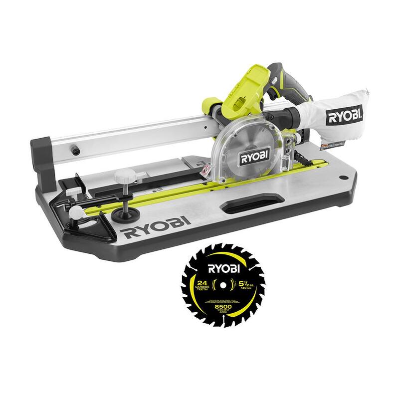 RYOBI ONE+ 18V Sierra de piso inalámbrica de 5-1/2 pulgadas con hoja y hoja extra de piso de 5-1/2 pulgadas y 24 dientes (1 pieza) - PGC21B-A06F551
