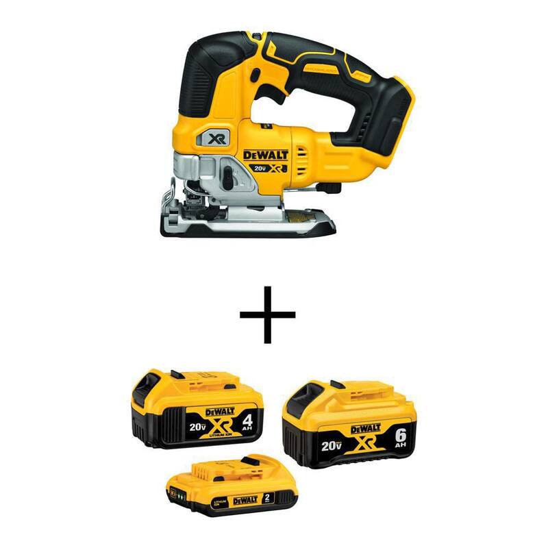 Sierra de calar inalámbrica DEWALT 20V MAX XR sin escobillas con batería de 20V MAX XR 6.0Ah, batería de 20V MAX XR 4.0Ah y batería de 20V MAX 2.0Ah - DCB346-3WCS334B.