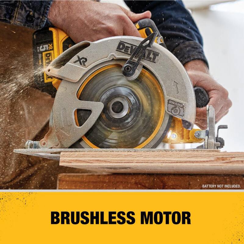 Sierra circular inalámbrica sin escobillas DEWALT 20V MAX de 7-1/4 pulgadas y (1) batería de litio de 20V MAX Premium de 4.0Ah - DCS570BW204