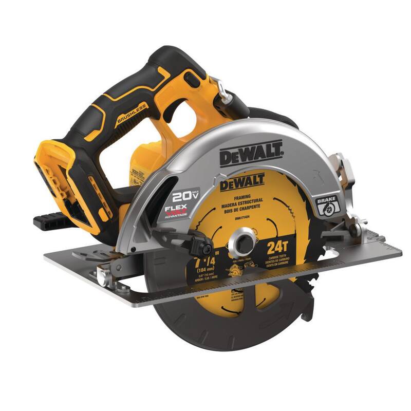 Sierra circular inalámbrica sin escobillas DEWALT 20V MAX de 7-1/4 pulgadas con ventaja FLEXVOLT y Kit de batería FLEXVOLT de 6.0Ah - DCS573BW606C