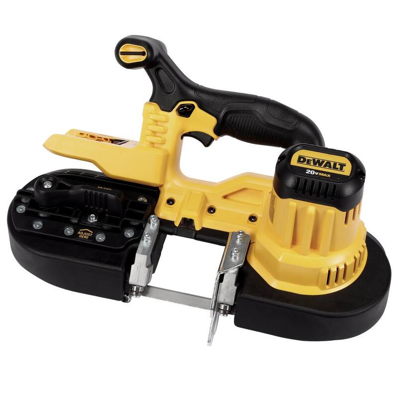 Sierra de cinta inalámbrica DEWALT 20V MAX (Herramienta solamente) y cuchillas bimetálicas de 18 TPI (paquete de 3) - DCS371BWDW3983C