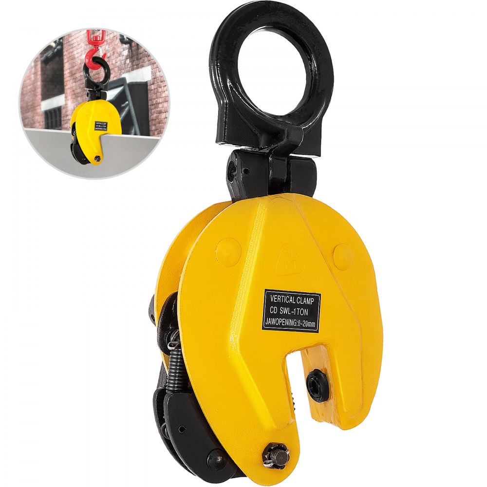 VEVOR 1T Plate Clamp 2200Lbs Plate Lifting Clamp Jaw Opening 0.6 inch Vertical Plate Clamp for Lifting and Transporting - DG1TSD00000000001V0