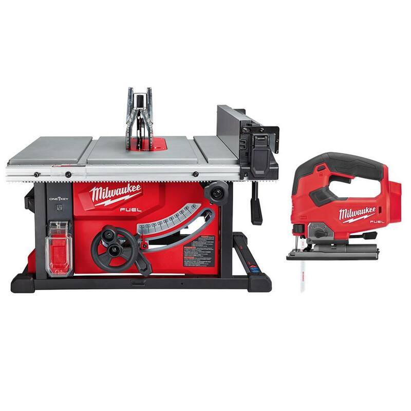 Sierra de mesa inalámbrica sin escobillas de 18 voltios Milwaukee M18 FUEL ONE-KEY con sierra caladora (solo herramienta) - 2736-20-2737-20
