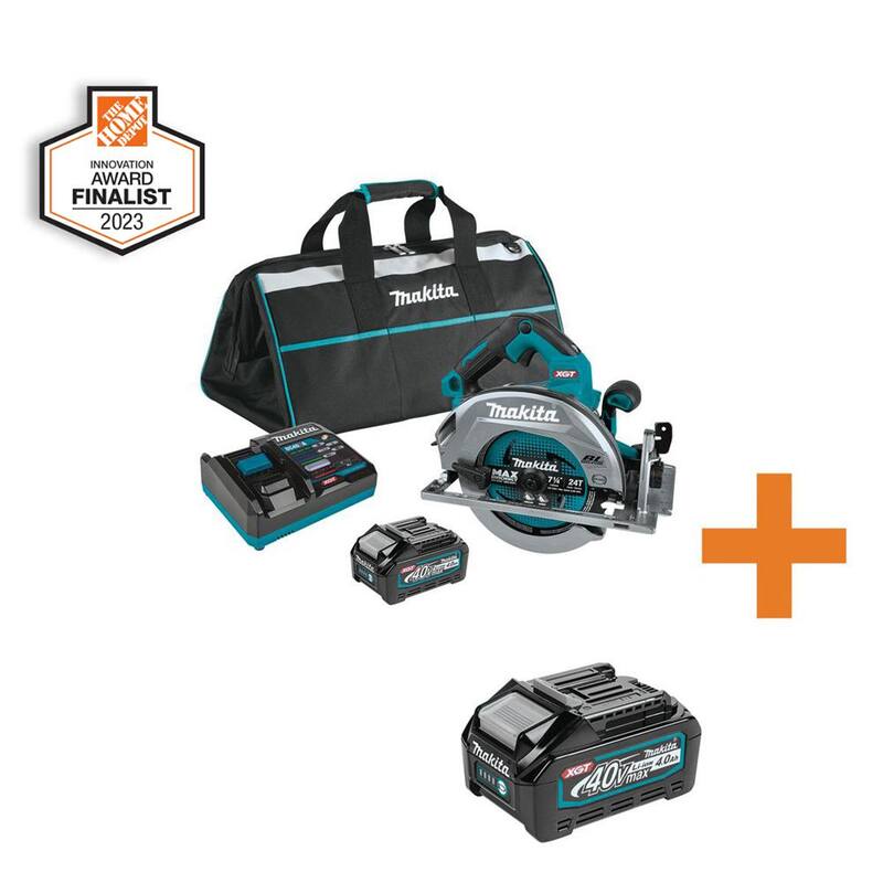 Sierra circular inalámbrica Makita 40V Max XGT sin escobillas de 7-1/4 in., juego con capacidad AWS (4.0Ah) con batería 40V Max XGT 4.0Ah - GSH01M1-BL4040