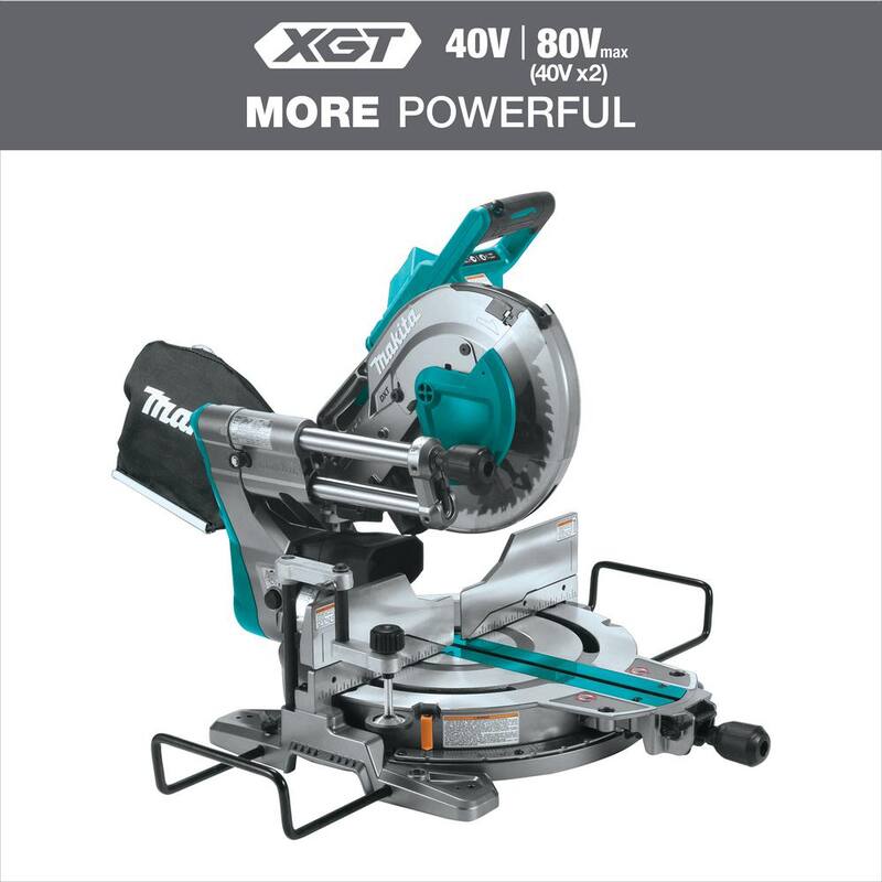 Sierra ingleteadora compuesta deslizante doble bisel inalámbrica sin escobillas Makita 40V máx XGT de 10 pulgadas, Capaz de AWS (solo herramienta) - GSL03Z
