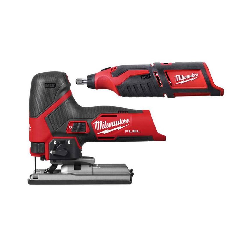 Sierra de calar inalámbrica de 12 voltios Milwaukee M12 Fuel de iones de litio con herramienta rotativa M12 - 2545-20-2460-20