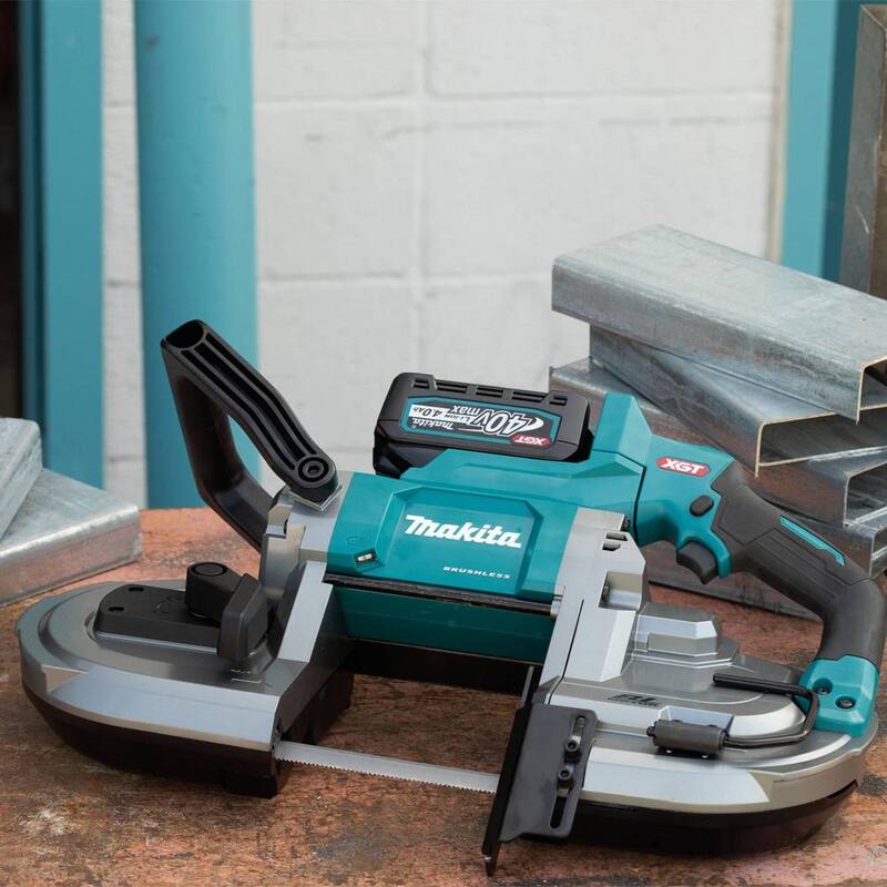 Makita 40V máx XGT Sierra de cinta portátil inalámbrica Brushless de corte profundo Kit, 4.0Ah - GBP01M1