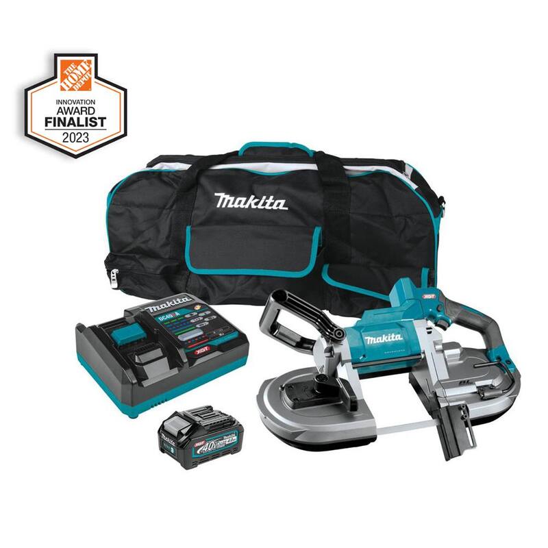 Makita 40V máx XGT Sierra de cinta portátil inalámbrica Brushless de corte profundo Kit, 4.0Ah - GBP01M1