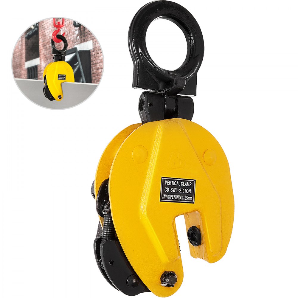 VEVOR 2T Plate Clamp 4400Lbs Plate Lifting Clamp Jaw Opening 0.6 inch Vertical Plate Clamp for Lifting and Transporting - DG2TSD00000000001V0