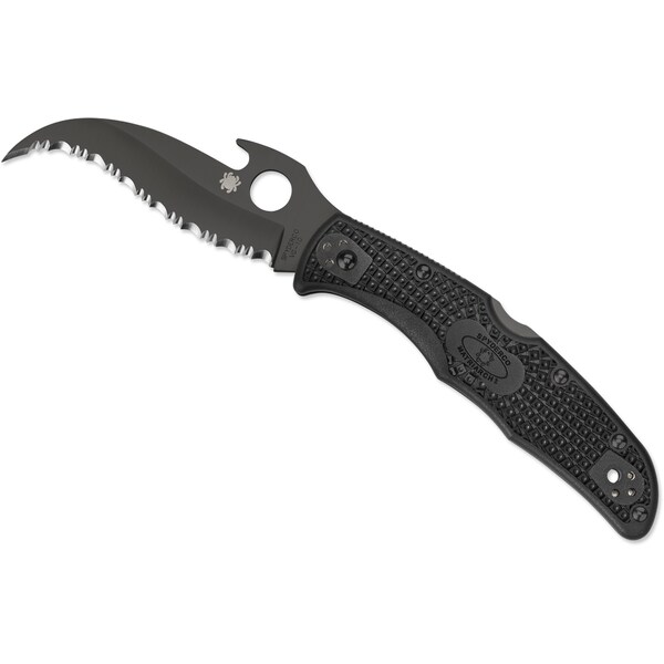 Spyderco 2024 Spyderco Matriarch 2 Lightweight Black Emerson Opener/Black Blade Serrated - SPY-C12SBBK2W