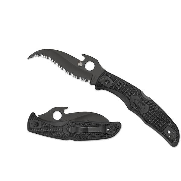 Spyderco 2024 Spyderco Matriarch 2 Lightweight Black Emerson Opener/Black Blade Serrated - SPY-C12SBBK2W