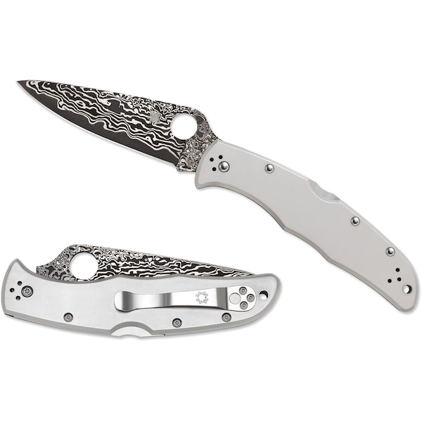Spyderco 2024 Spyderco Endura 4 Titanium Damascus Plain - SPY-C10TIPD