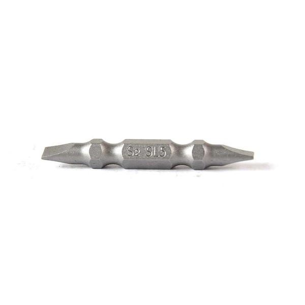 Superior Steel Slotted Double End Screwdriver Bits - 2 Inch Long - 5mm Wide Slot, PK 10 - SL205D-10PK