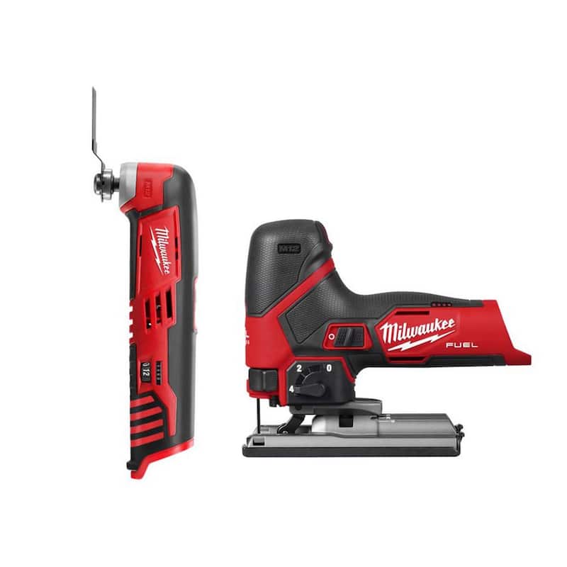 Sierra de calar inalámbrica de 12 voltios Milwaukee M12 Fuel de ion de litio con herramienta multiuso oscilante M12 - 2545-20-2426-20