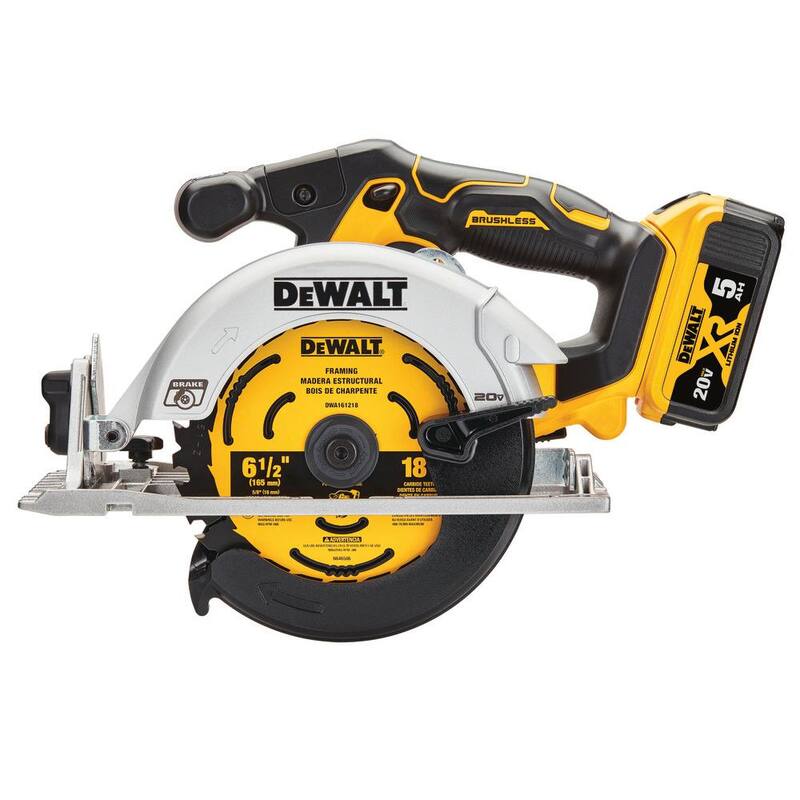 Sierra circular inalámbrica DEWALT 20V MAX de iones de litio de 6-1/2 pulgadas (Herramienta solamente) - DCS565P1