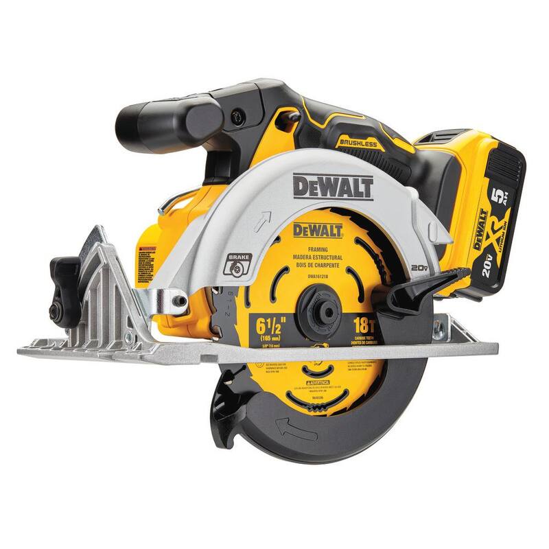 Sierra circular inalámbrica DEWALT 20V MAX de iones de litio de 6-1/2 pulgadas (Herramienta solamente) - DCS565P1