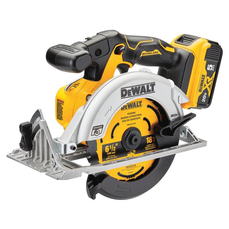 Sierra circular inalámbrica DEWALT 20V MAX de iones de litio de 6-1/2 pulgadas (Herramienta solamente) - DCS565P1