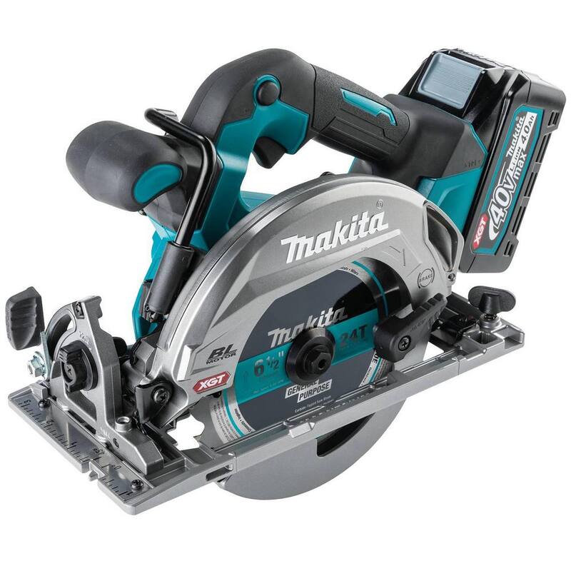 Sierra circular inalámbrica sin escobillas Makita 40V Max XGT de 6-1/2 pulgadas, kit con capacidad AWS (4.0Ah) - GSH05M1