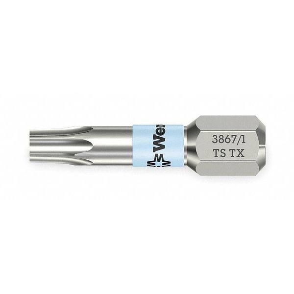 Wera Torsion Bit, SAE, 1/4", Hex, T20, 1", SS - 05071034001