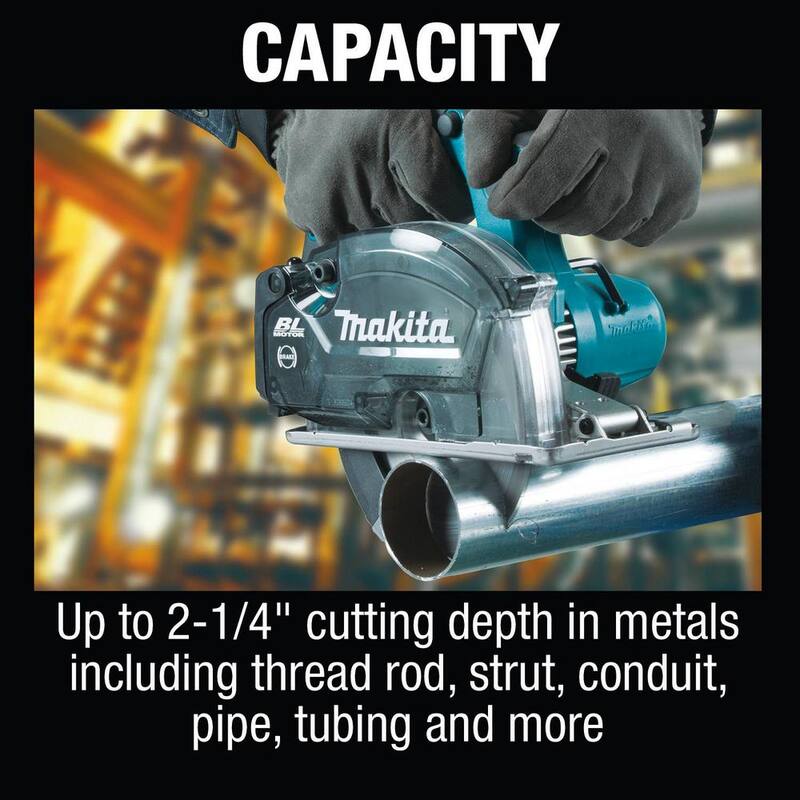 Sierra para corte de metal inalámbrica sin escobillas de 5-7/8 pulgadas con freno eléctrico y recolector de virutas, solo herramienta - XSC04Z de 18V LXT de Makita