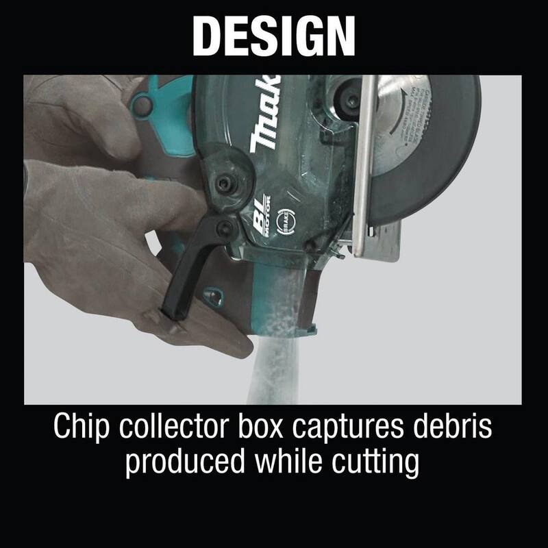 Sierra para corte de metal inalámbrica sin escobillas de 5-7/8 pulgadas con freno eléctrico y recolector de virutas, solo herramienta - XSC04Z de 18V LXT de Makita