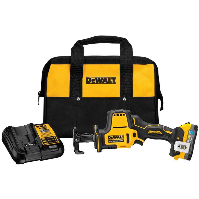 Sierra reciprocante compacta inalámbrica sin escobillas DEWALT Atomic de 20 voltios con batería de 1,7 Ah y cargador máximo - DCS369E1