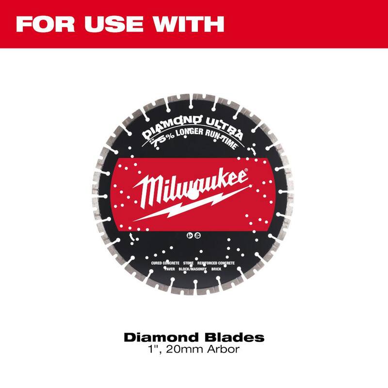 Sierra de corte inalámbrica Milwaukee MX FUEL de 14 pulgadas con freno RAPIDSTOP y batería de 12.0 Ah - Modelo MXF315-0-MXFHD812