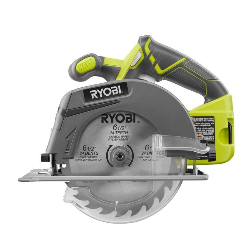 RYOBI ONE+ 18V Sierra Circular Inalámbrica de 6-1/2 pulgadas con batería de 4.0 Ah y cargador de 18V - P507K1