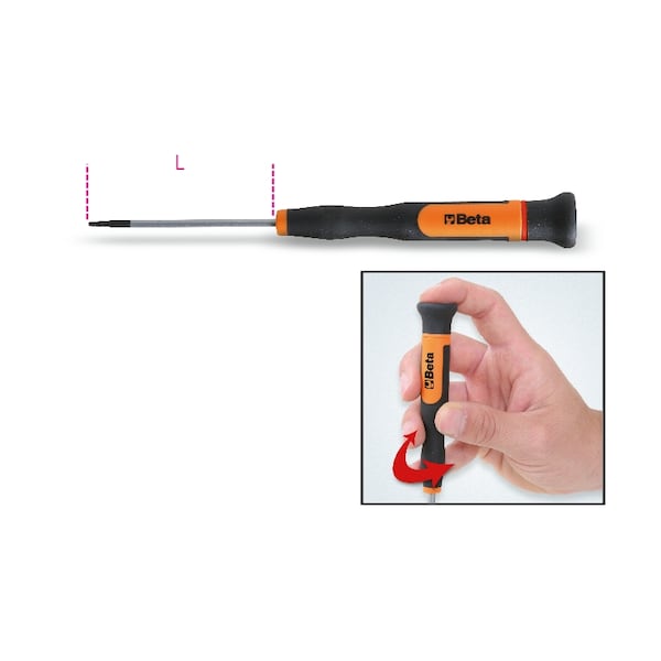 Beta 1257T x T5 Micro-Screwdriver for Torx Head Screws, OAL 60mm - 012570075