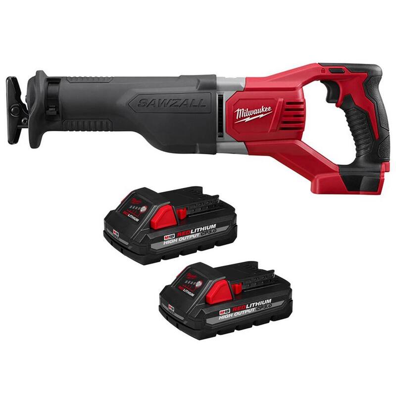 Sierra de sable recíproca inalámbrica Milwaukee M18 18V de iones de litio con dos baterías de 3.0Ah - 2621-20-48-11-1837