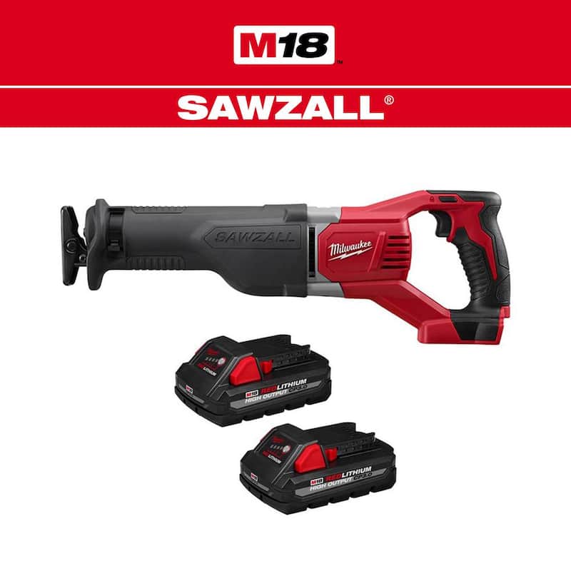Sierra de sable recíproca inalámbrica Milwaukee M18 18V de iones de litio con dos baterías de 3.0Ah - 2621-20-48-11-1837