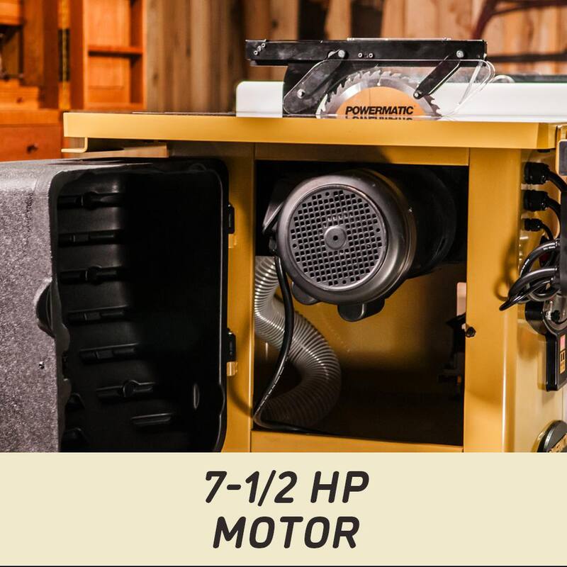 Sierra de mesa Powermatic 3000B 230/460 voltios 7.5 HP 3 PH 50 pulgadas con cerca Accu-Fence - PM375350K