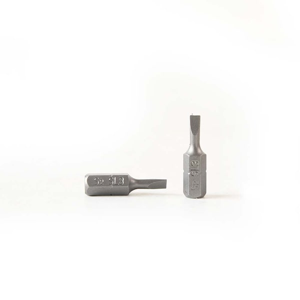 Superior Steel Single End Slotted Screwdriver Bits - 1 Inch Long - 3mm Wide Slot, PK 50 - BS103-50PK