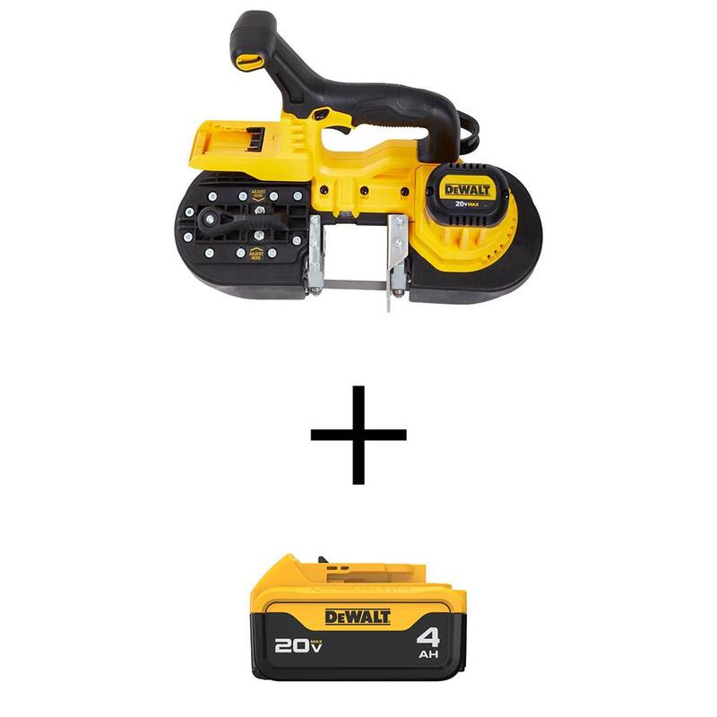 Sierra de banda inalámbrica DEWALT 20V MAX y (1) batería de 20V MAX de iones de litio Premium de 4.0Ah - DCS371BW204