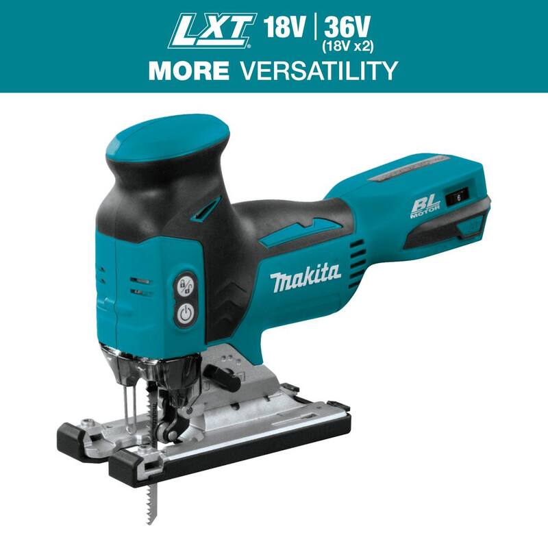 Sierra de calar inalámbrica Makita 18V LXT de ion de litio sin escobillas con agarre tipo barril (herramienta solamente) - XVJ01Z