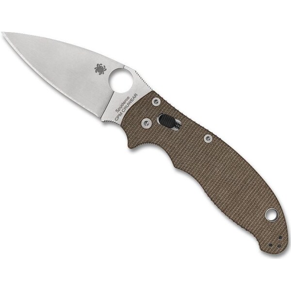 Spyderco 2024 Spyderco Reveal 14, Manix 2 Brown Canvas Micarta Cpm Cru-Wear, Plain Edge - SPY-C101MPCW2