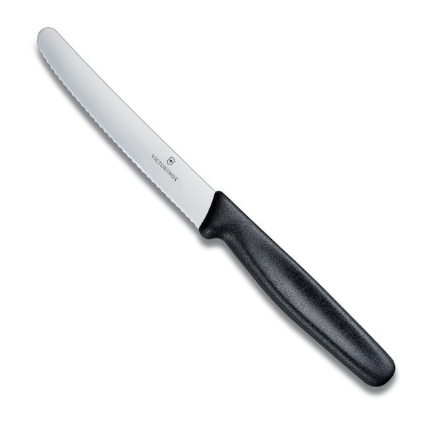 Beautyblade 2019 4 in. Victorinox Kitchen Steak with Serrated Round Blade, Black - BE3687396