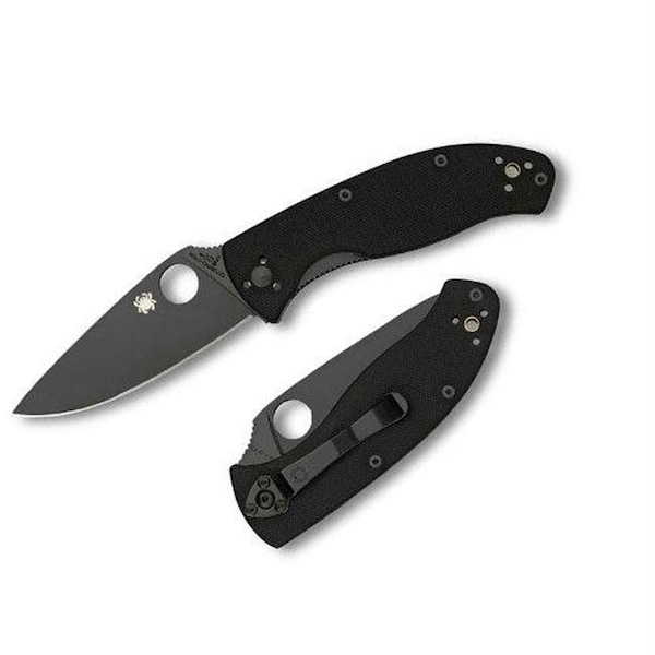 Spyderco Spyderco C122GBBKP Tenacious Black Blade Plain Edge - C122GBBKP