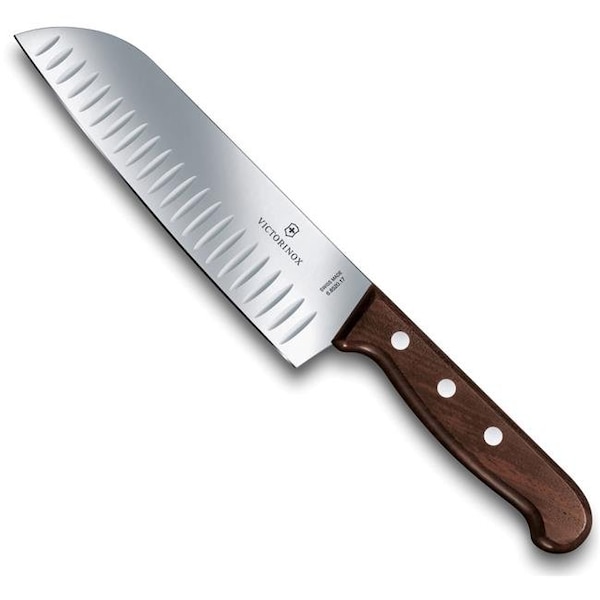 Swiss Arms Swiss Army Brands VIC-41527 2019 Victorinox 7 in. Blade Wood Santoku Knife with Granton; 1 in. Handle - VIC-41527