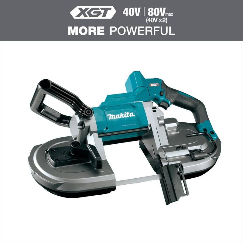 Sierra de cinta portátil sin escobillas Makita 40V max XGT para un corte profundo sin cable (Herramienta solamente) - GBP01Z
