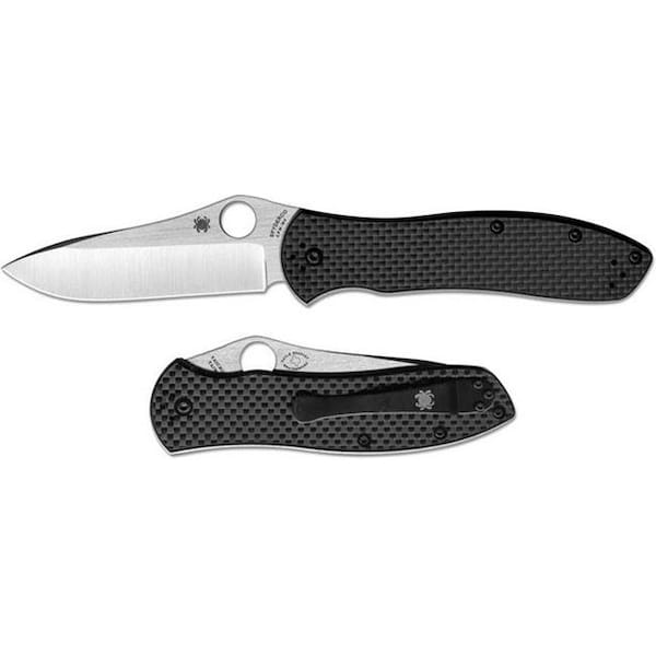 Spyderco Spyderco C134CFP2 Bradley Folder 2 Carbon Fiber G - 10 Laminate Handles Plain Edge - SPY-C134CFP2