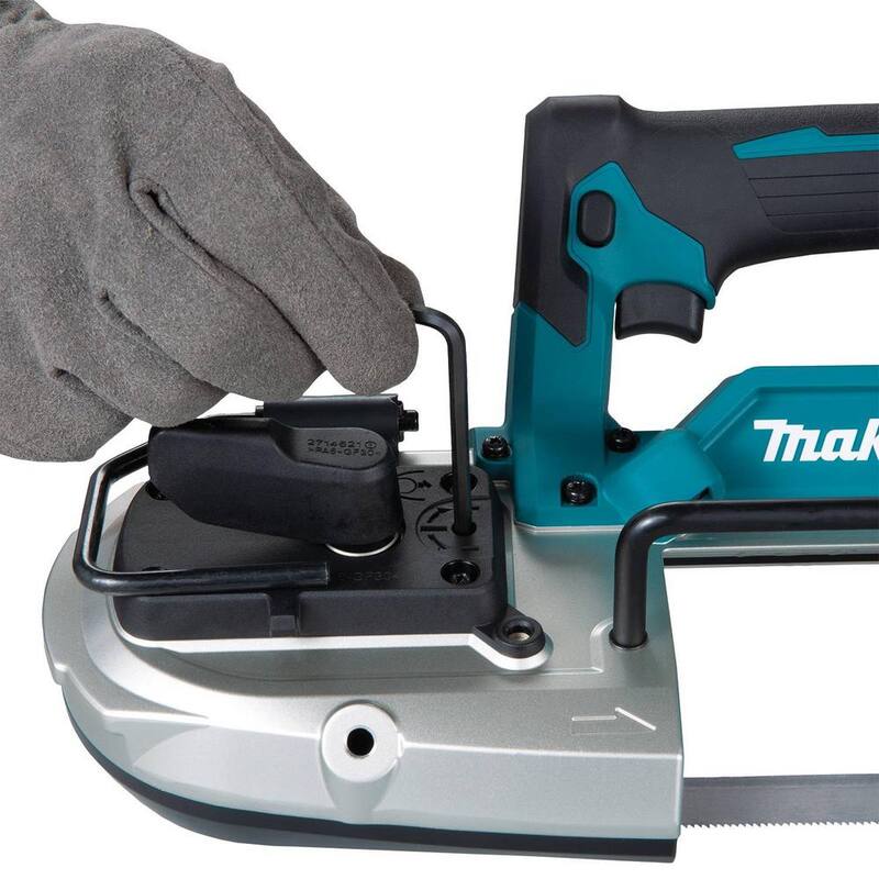 Sierra de cinta inalámbrica compacta sin escobillas Makita 18V LXT (solo herramienta) con hoja de sierra de cinta portátil de 32-7/8 pulgadas y 18 TPI - XBP04Z-A97570.