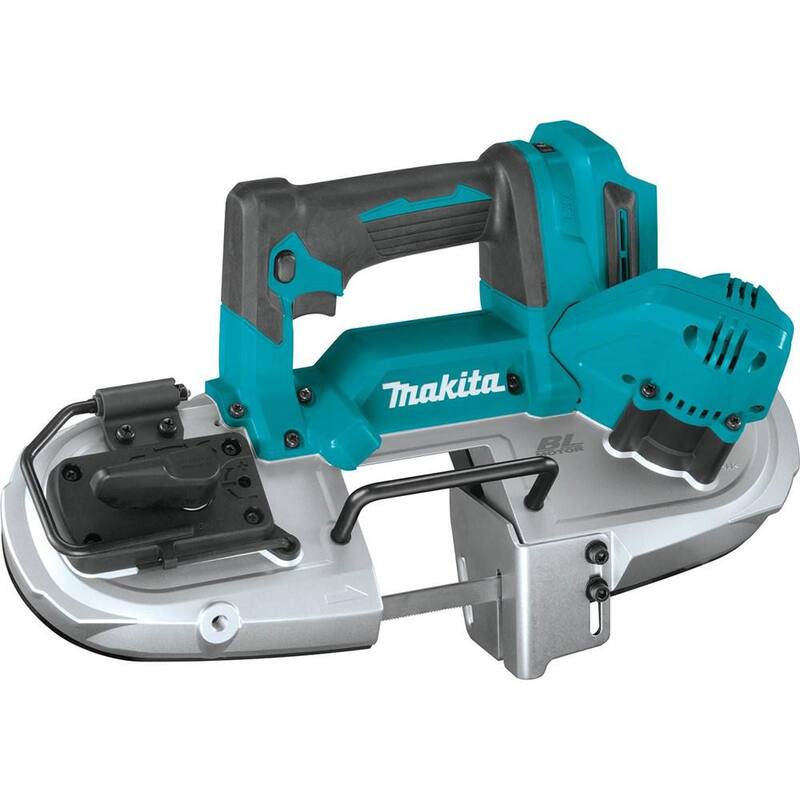 Sierra de cinta inalámbrica compacta sin escobillas Makita 18V LXT (solo herramienta) con hoja de sierra de cinta portátil de 32-7/8 pulgadas y 18 TPI - XBP04Z-A97570.