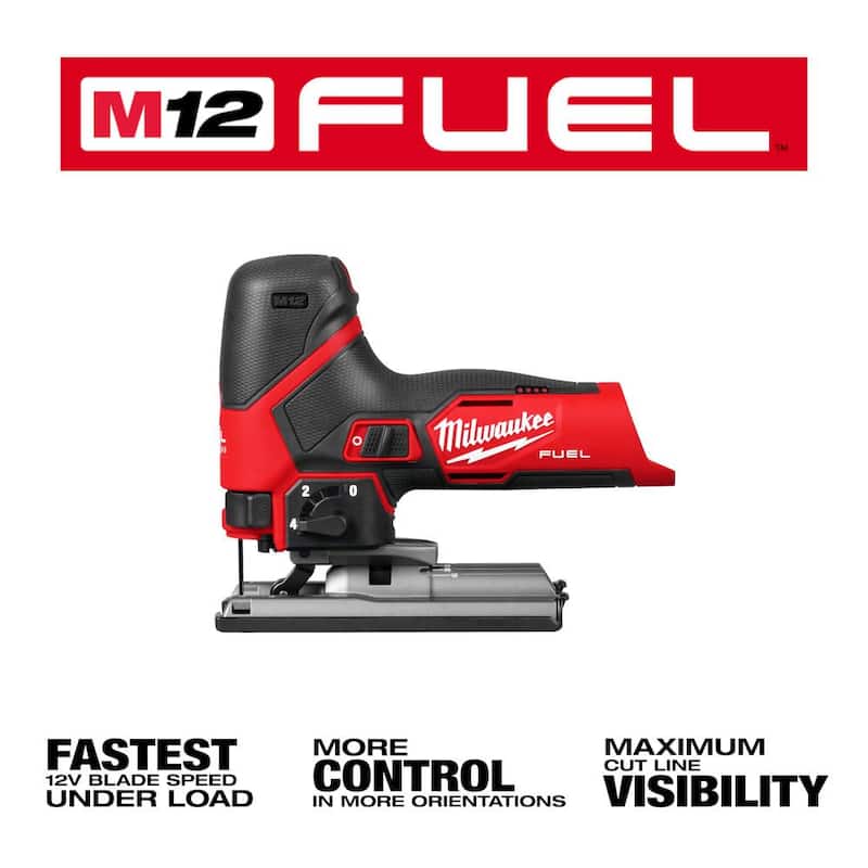 Sierra de desplazamiento inalámbrico Milwaukee M12 de 12 voltios con batería de iones de litio Fuel y kit de inicio M12 4.0Ah - 2545-20-48-59-2440
